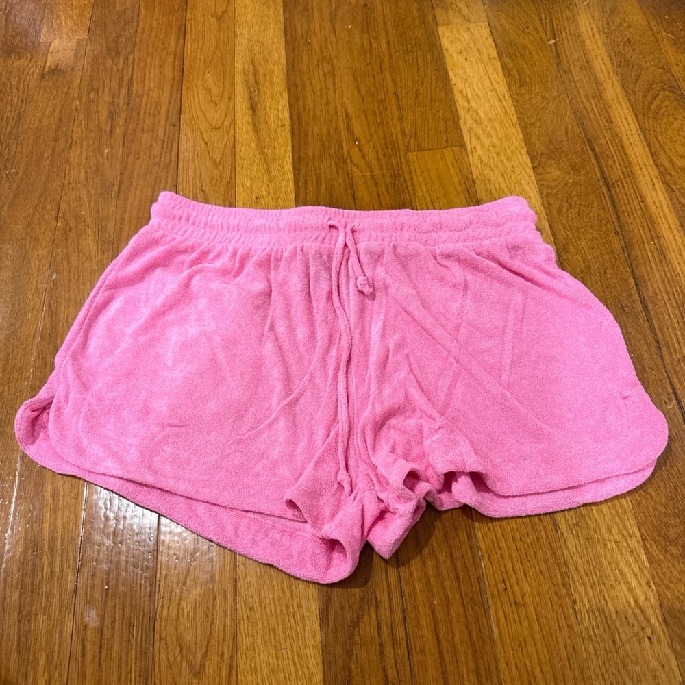 Pink Suzette terry cloth shorts M/L
